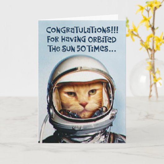 Funny 50. Geburtstag Karte (Gelbe Blume)