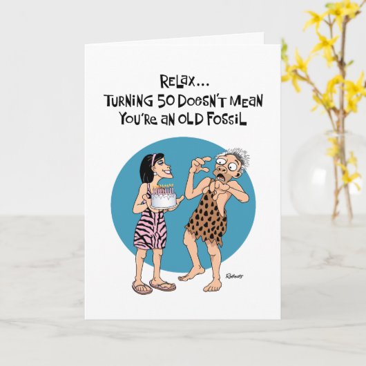 Funny 50. Geburtstag Karte (Gelbe Blume)