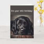 Funny 50. Geburtstag, Labrador Retriever Karte (Gelbe Blume)