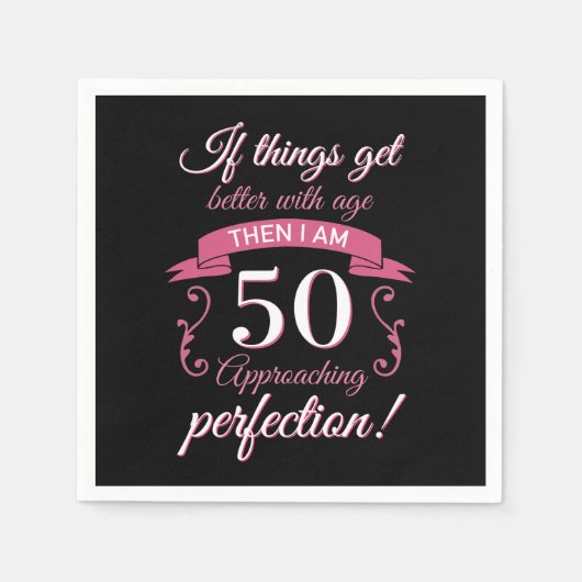 Funny 50. Geburtstag 'Perfection' Serviette (Vorderseite)