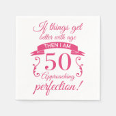 Funny 50. Geburtstag 'Perfection' Serviette (Vorderseite)