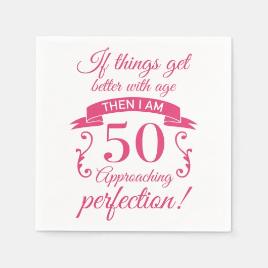 Funny 50. Geburtstag 'Perfection' Serviette (Vorderseite)