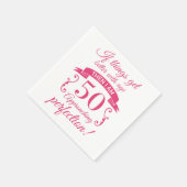 Funny 50. Geburtstag 'Perfection' Serviette (Ecke)