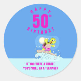 Funny 50. Geburtstag Zitat Runder Aufkleber