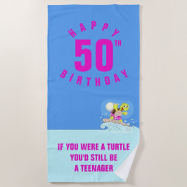Funny 50. Geburtstag Zitat Strand Handtuch