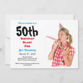 Funny 50. Geburtstagsblast Einladung (Vorderseite)