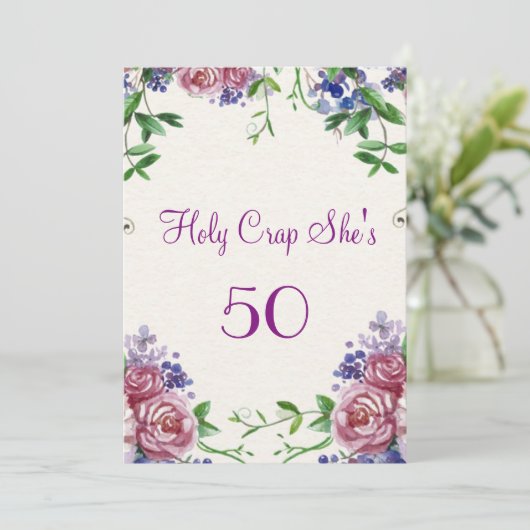 Funny, 50. Geburtstagsparty Einladung (Stehend Vorderseite)