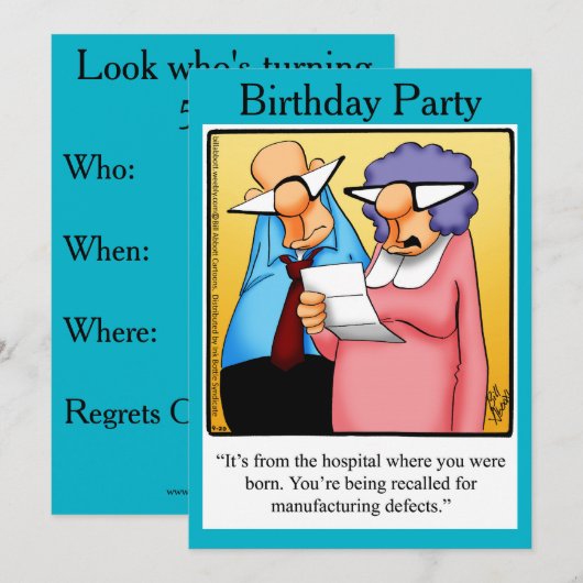 Funny 50. Geburtstagsparty Einladungen (Vorne/Hinten)