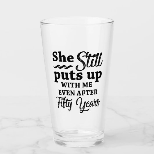 Funny 50. Hochzeitstag Glas (Vorderseite)
