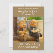 Funny 50. Hochzeitstag mit Paarnamen Einladung (Vorderseite)