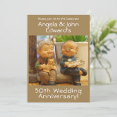Funny 50. Hochzeitstag mit Paarnamen Einladung (Stehend Vorderseite)