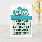 Funny 50. oder jedes Alter über dem Hügel Geburtst Karte (Gelbe Blume)