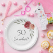 Funny 50 So, was Wasserfarbe Blumenkohl 50. Geburt Pappteller (Party)