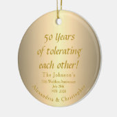 Funny 50 th Golden Wedding Jubiläum Keramik Ornament (Links)