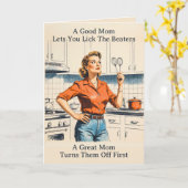 Funny 50er Hausfrau Retro Muttertag Karte (Gelbe Blume)