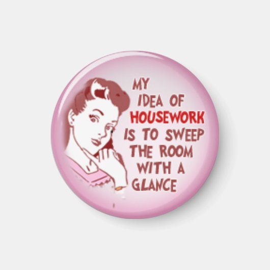Funny 50's Hausfrau Frauan Housework Magnet (Vorne)