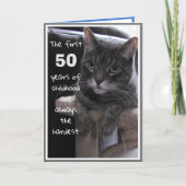 Funny 50th Birthday Cat Card Karte (Vorderseite)