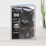 Funny 50th Birthday Cat Card Karte<br><div class="desc">Funny 50th Birthday Cat Card</div>