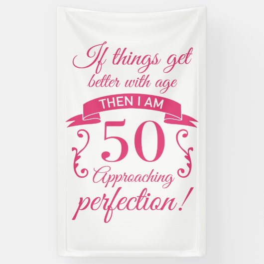 Funny 50th Birthday 'Perfection' Banner (Vertikal)