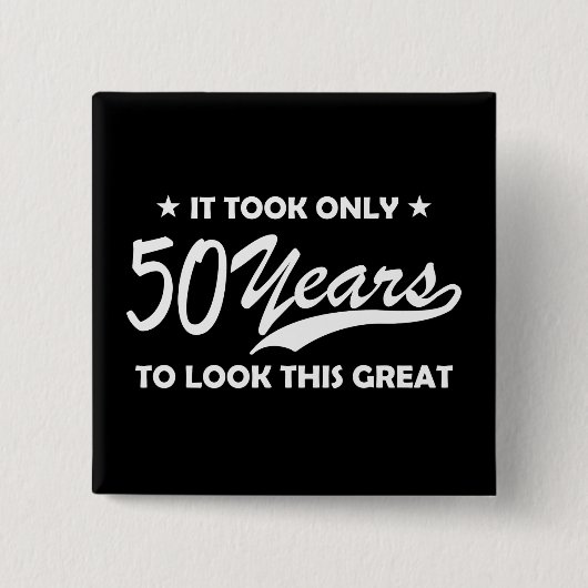 Funny 50th Birthday Retro Typography Button (Vorderseite)