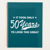 Funny 50th Birthday Retro Typography Planer (Vorderseite)