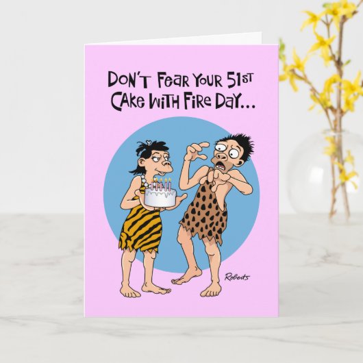 Funny 51. Geburtstag Gruß Karte (Gelbe Blume)