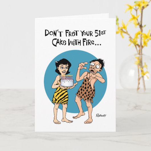 Funny 51. Geburtstag Karte (Gelbe Blume)