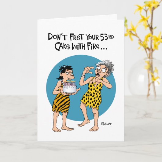 Funny 53. Geburtstag Karte (Gelbe Blume)