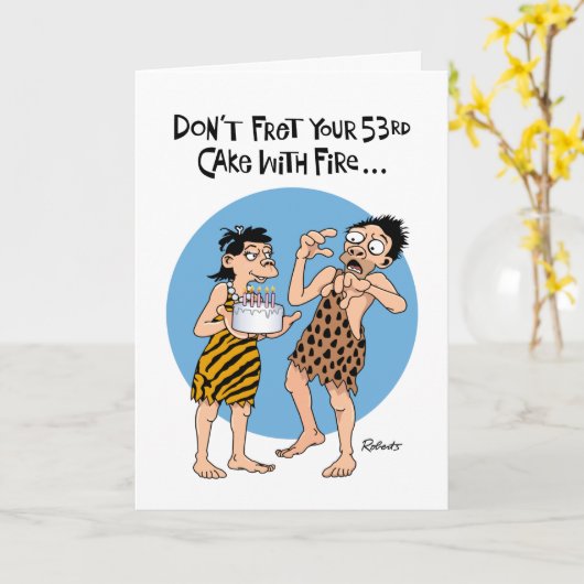 Funny 53. Geburtstag Karte (Gelbe Blume)