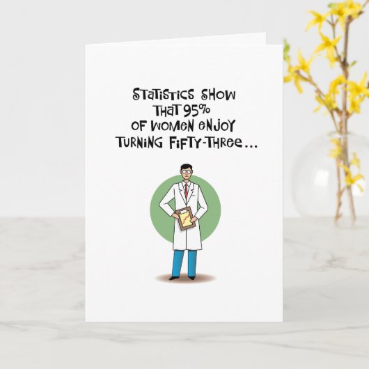 Funny 53. Geburtstag Karte (Gelbe Blume)