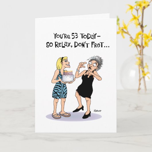 Funny 53. Geburtstag Karte (Gelbe Blume)