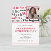 Funny 55. Geburtstag Einladung Foto Myth Legend (Stehend Vorderseite)