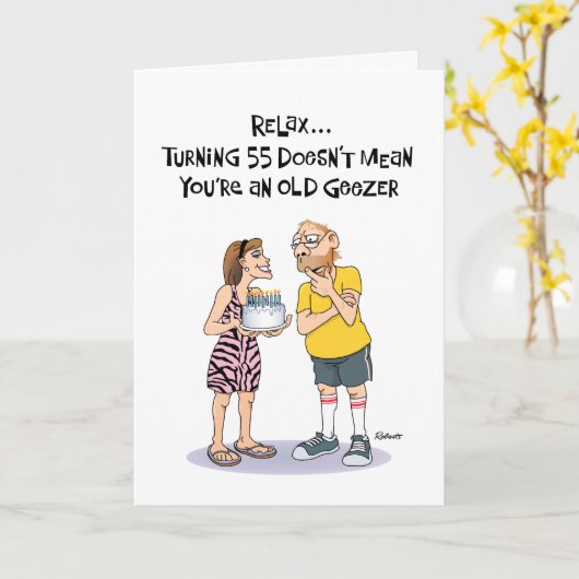 Funny 55. Geburtstag Karte (Gelbe Blume)