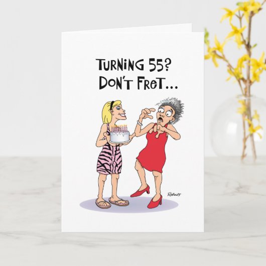 Funny 55. Geburtstag Karte (Gelbe Blume)