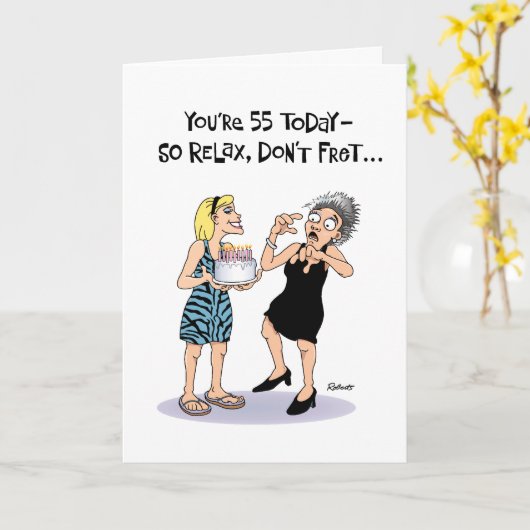 Funny 55. Geburtstag Karte (Gelbe Blume)