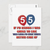 Funny 55 Jahre alt Geburtstag Postkarte (Vorne/Hinten)
