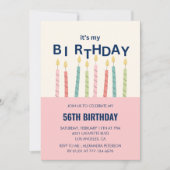 Funny 56. Geburtstag Einladungen Spaß Candle (Vorderseite)