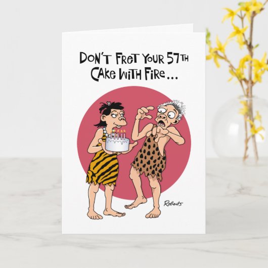 Funny 57. Geburtstag Karte (Gelbe Blume)