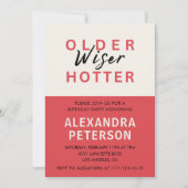 Funny 58. Geburtstag Einladungen Spaß Older Wiser (Vorderseite)