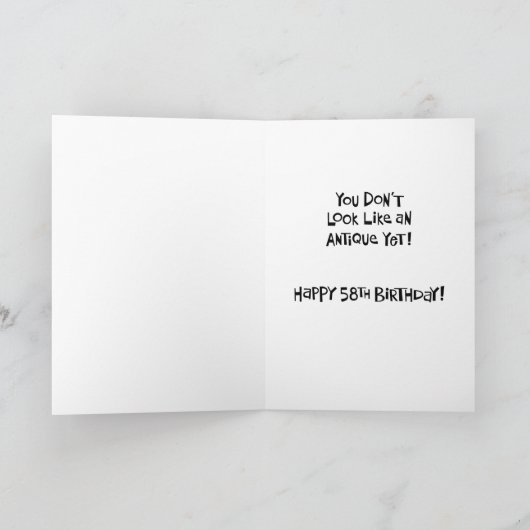 Funny 58. Geburtstag Karte (Innenseite)