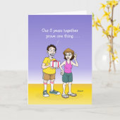 Funny 5 Anniversary Card Karte (Gelbe Blume)