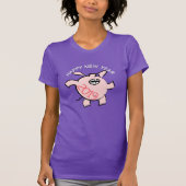 Funny 5 Cartoon Illustration Pig Jahr 2019 Frau T-Shirt (Vorderseite)