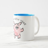 Funny 5 Cartoon Illustration Pig Jahr 2019 Tasse (VorderseiteRechts)