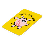 Funny 5 Cartoon Illustration Pig Year 2019 Rec Magnet (Linke Seite)