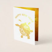 Funny 5 Cartoon Pig Year Zodiac Birthday Luxury GC Folienkarte (Vorderseite)