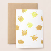 Funny 5 Cartoon Pig Year Zodiac Birthday Luxury GC Folienkarte (Rückseite mit Umschlag)
