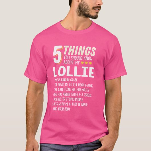 Funny 5 Dinge Oma Lollie Geschenk Idee T-Shirt (Vorderseite)