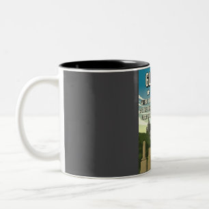 Funny 5 Star Glasgow Scotland Review Travel Poster Zweifarbige Tasse