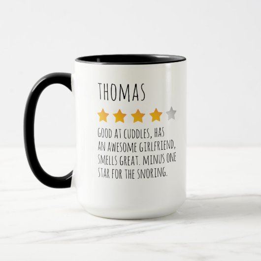 Funny 5 Star Review Individuelle Name Tasse für Hu (Links)
