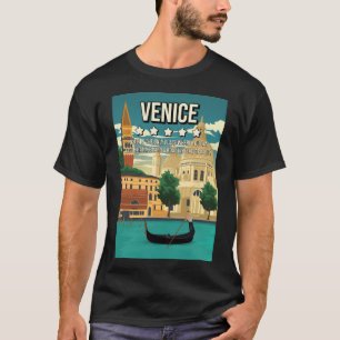 Funny 5 Sterne Venedig Italien Minimal Retro Reise T-Shirt